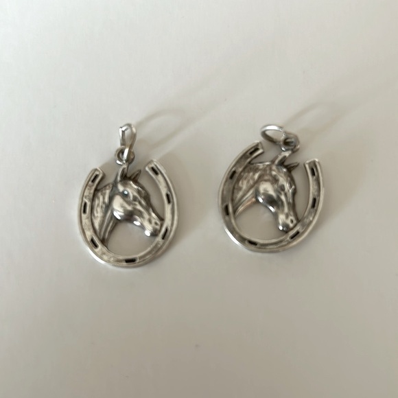 Horse/Horse shoe pendants or Earrings Sterling Silver - Picture 2 of 9